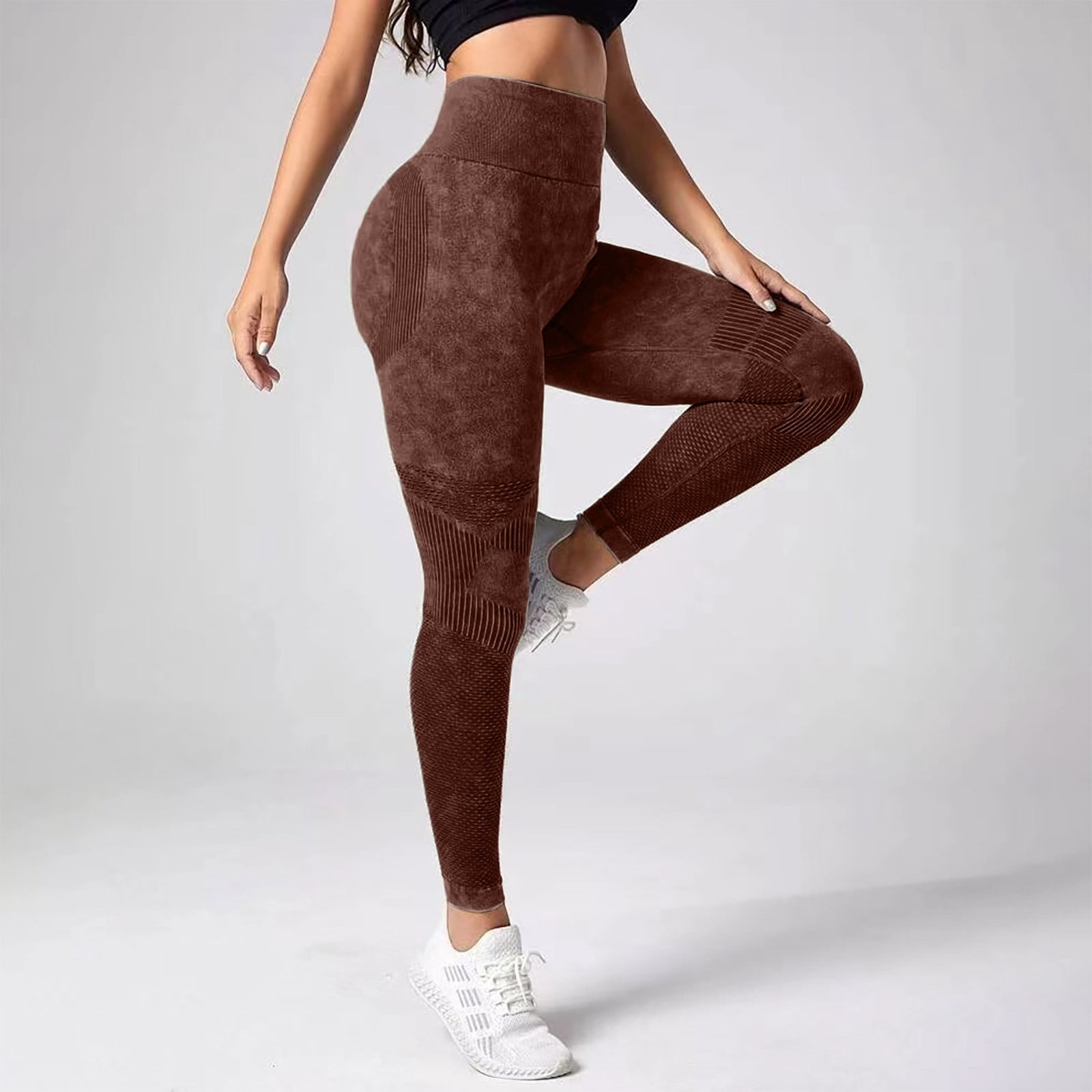 Celsior Compression Leggings 3D Anti Cellulite Leggings for Women 3D Gym Leggings for Women Anti Cellulite Leggings Full Length Buttery Soft Yoga Pants Scrunch Butt Lifting Leggings Brown M
