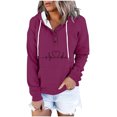 thumbnail image 2 of ICHUANYI Clearance Women's Fashion Printed Pocket Long Sleeve Blouse Casual Tops Sweatershirt Button Hoodies ICHUANYI "ICHUANYI", 2 of 6