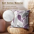 thumbnail image 4 of Purple Grey Floral Pillow Covers 16x16 Inch Set of 2 Modern Dahlia Flower Petals Decorative Throw Pillow Covers Farmhouse Pillow Cases Cotton Square Cushion Covers for Couch Bed Sofa Home Decor, 4 of 6