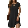 thumbnail image 2 of vigerkar Women's Casual A-Line Dresses Summer Floral Tshirt Dress Short Sleeve Mini Dress Flowy Sundresses Black, 3XL, 2 of 9