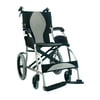 Karman Ergo Lite Ultra Lightweight Ergomonic Transport Wheelchair with Companion Brakes, Pearl Silver, 16" Seat Width