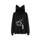 thumbnail image 1 of Adorable Cat Printed Hoodie Jersey suelto de moda Suéter de manga larga para mujer Dama (Negro Talla XL), 1 of 7