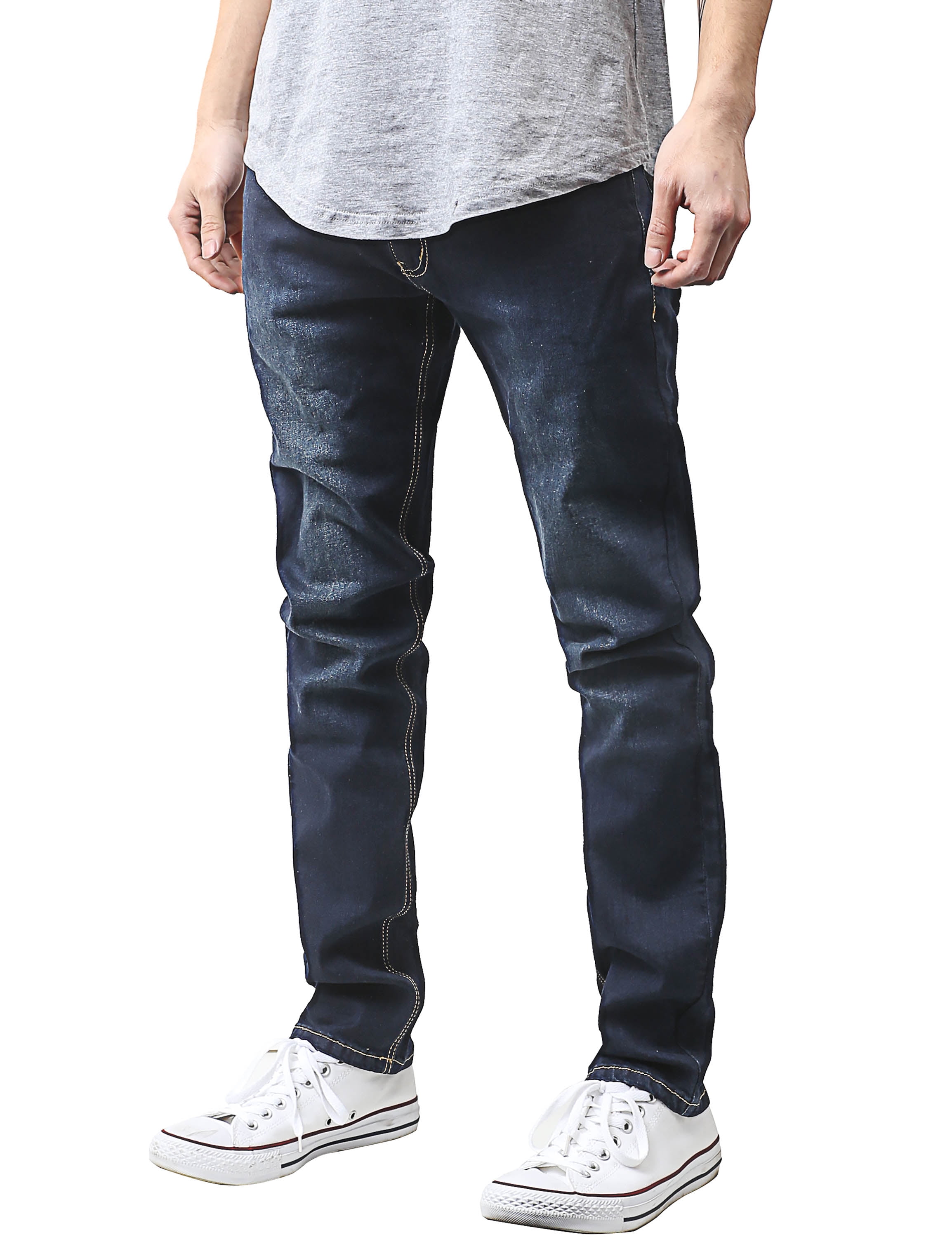 Kayden K Men's Slim Fit Stretch Jeans Raw Denim Pants SS101 