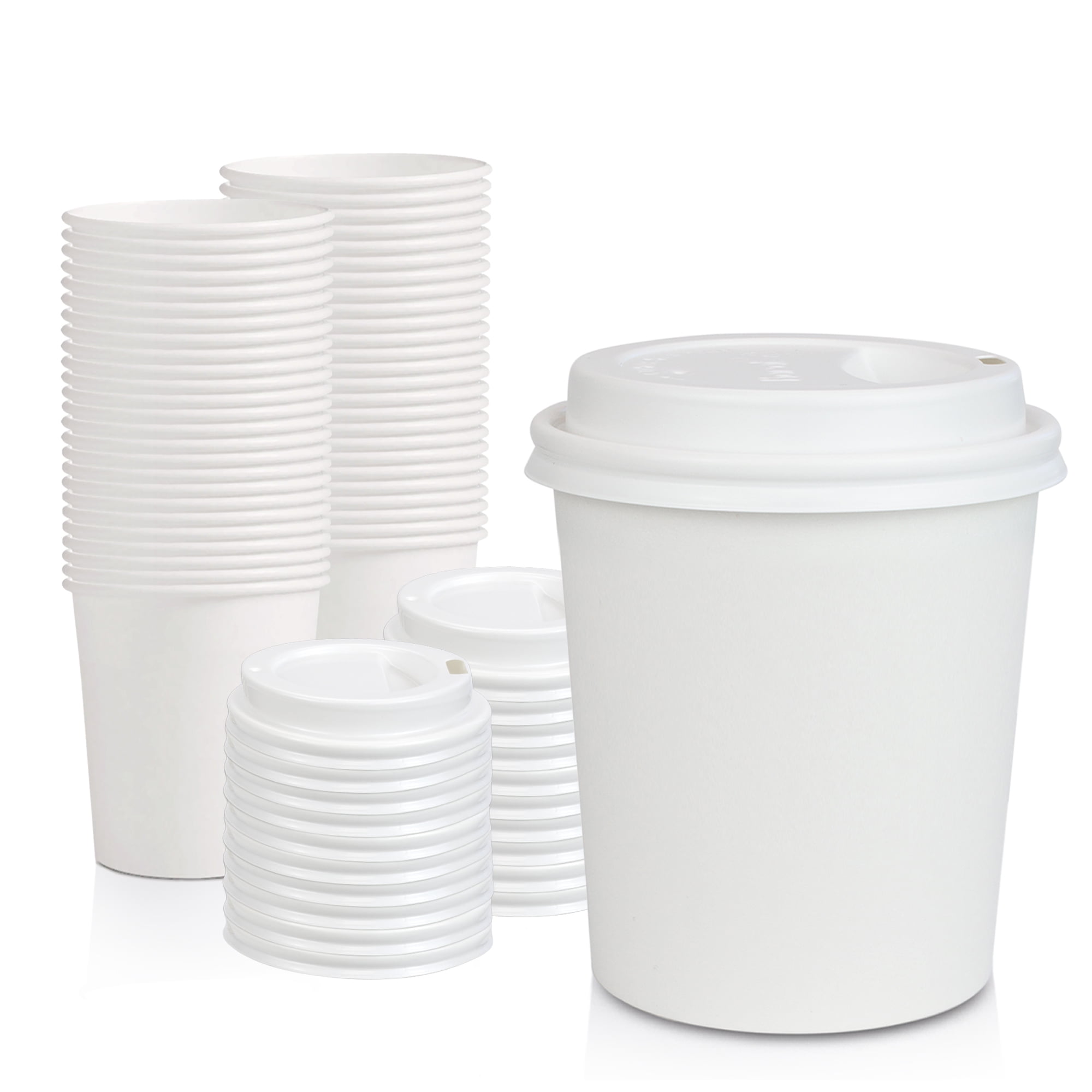 Disposable Plastic WHITE SIP LIDS 90mm Coffee Tea Hot/Cold Drinks for PAPER CUP