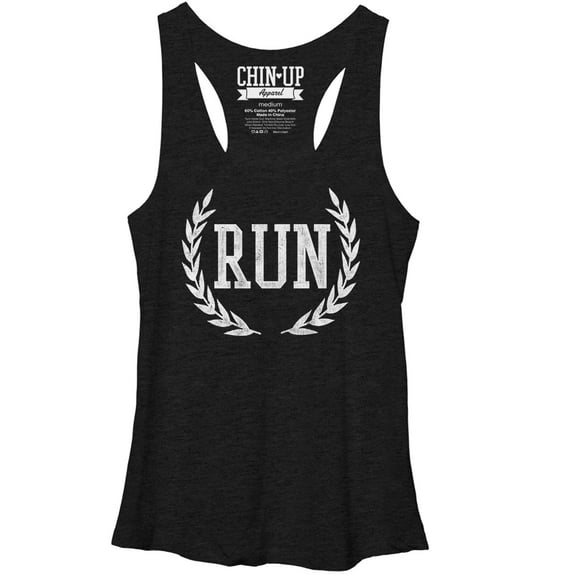 Women's CHIN UP Crown of Laurel Run Racerback Tank Top Black Heather X Large