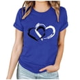 thumbnail image 1 of BLVB T-Shirts de la Saint-Valentin pour Femmes Cœur Mignon T-Shirts Graphiques Décontractés Col Rond Manches Courtes Hauts Cadeaux Tee pour Elle, 1 of 7