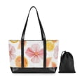 thumbnail image 7 of FORMRS Canvas Laptop Tote Bag for Women with 15.6" Computer Compartments Shoulder Handbag, Floral Orange, 7 of 7