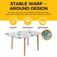 thumbnail image 4 of Teal Red Coastal Table Cloths for 5 Foot Rectangle Tables, Beach Nautical Sea Turtle Coral Starfish Vintage Patio Waterproof Elastic Fitted Tablecloths, Washable Rectangular Table Cover for Camping, 4 of 8