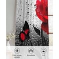 thumbnail image 6 of Valentine's Day Sheer Curtains 84 Inch Length 2 Panels Set for Living Room/Bedroom, Red Rose Floral Watercolor Butterfly Flowers Kitchen Curtains Grommet Curtains Window Treatments 42"x84"x2, 6 of 7