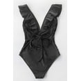 thumbnail image 4 of Cupshe Women's Black Ruffled Lace Up One Piece Swimsuit, M, 4 of 4