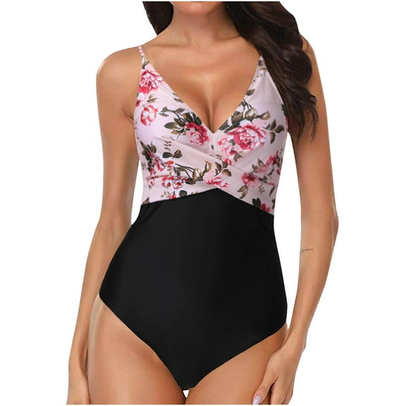 Fengqque New Printed One-Piece Swimsuit With Micro Elastic Suspender And Open Back Bikini Swimsuit