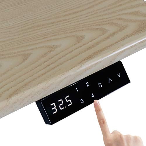 UNICOO® Electric Height Adjustable Standing Desk, Electric Standing Workstation, Sit Stand Desk Home Office Desk,Gaming Desk, Motorized Desk Whole-Piece Desk Board 48 * 24 in (KT1001-LW)