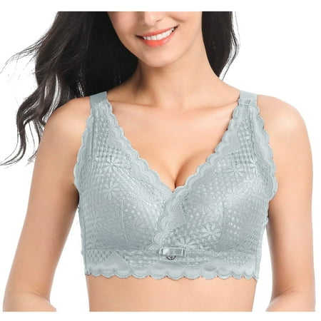 

Push up Sports Bras for Women Front Buckle Beautiful Thin Sport Bra for Womens High Support Green 80D