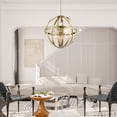 thumbnail image 2 of Livex Lighting  Stoneridge Antique Brass 6 Light Pendant Chandelier - 24"W x 28" - 64"H, 2 of 8