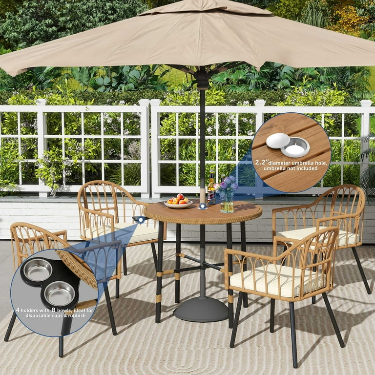 Patio Dining Table Small Garden Table And Chairs Set Uforic Pieces