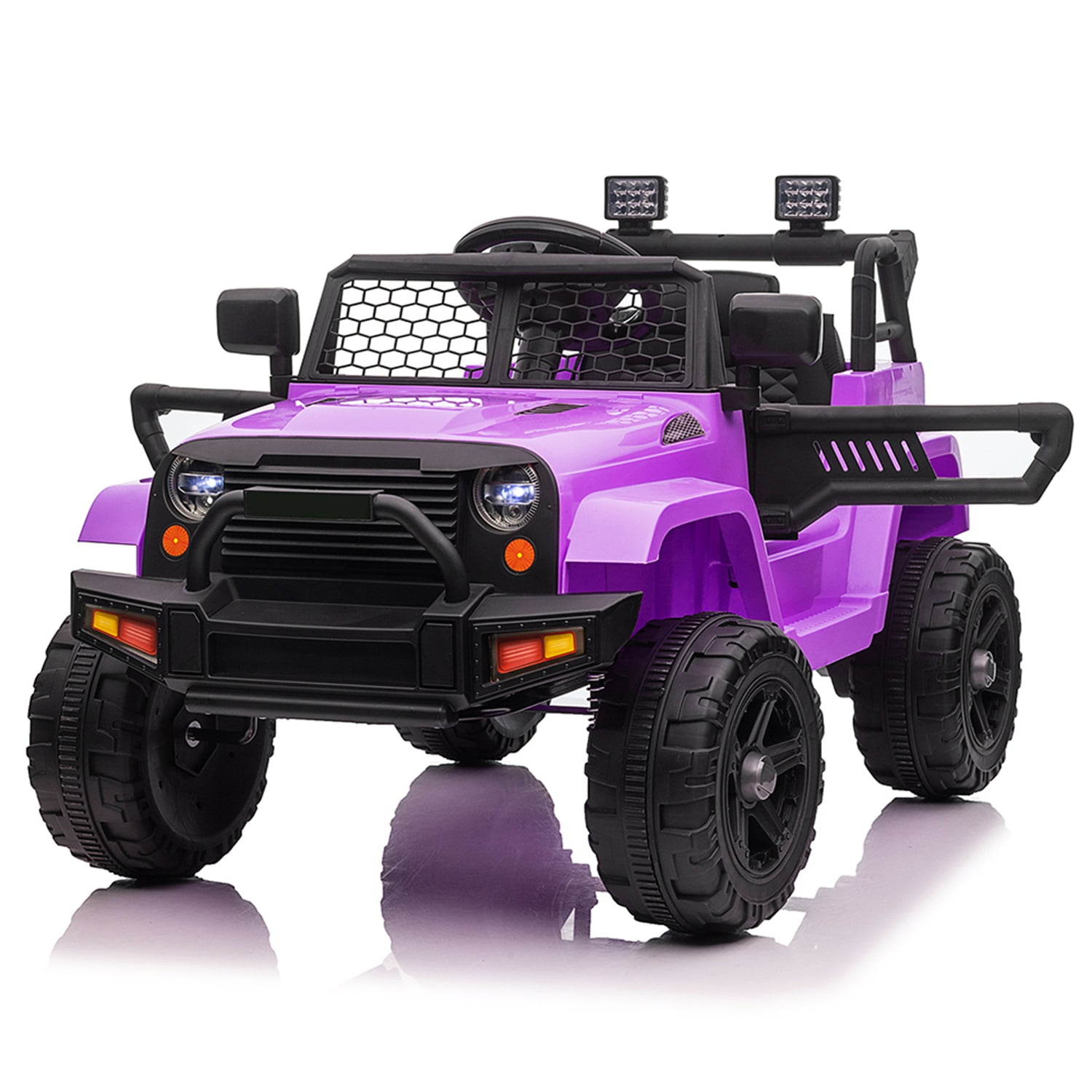 CIPACHO 12V Kids Ride On Truck Car Toy with Parent Remote Control, Spring Suspension, LED Lights, Purple