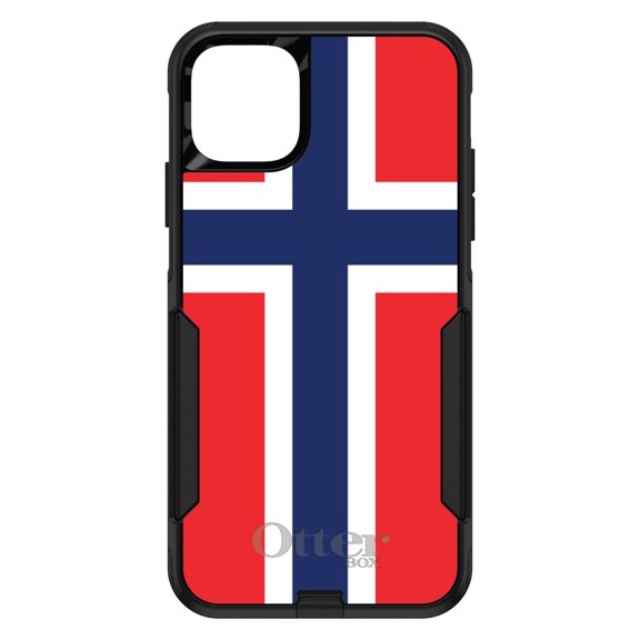 DistinctInk OtterBox Commuter Custom Case for Apple iPhone 15 (6.1" Screen) - Show Your Love of Norway - Lightweight Grip