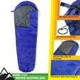 Wakeman Outdoors Cold Weather Mummy Sleeping Bag Rated to 10°F, Blue