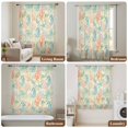 thumbnail image 6 of Teal Red Coastal Sheer Curtains 108" Extra Long, Nautical Seahorse Beach Coral Starfish Beige Light Filering Curtains, Privacy Drapes Simi Floor to Veiling Curtain for Living Room Window Treatment, 6 of 9