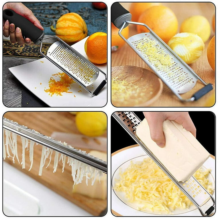 NOGIS Professional Cheese Grater Stainless Steel - Durable Vegetable Zester  Grater With Handle - Flat Handheld Grater For Cheese, Chocolate, Spices,  And More - 5 Pcs 