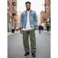 thumbnail image 3 of J. METHOD Men’s Cargo Pants Lightweight Comfy Jogger Fleece Elastic Waistband Workout Casual Active Sports Sweatpants NEMP17 Olive 5XL, 3 of 6
