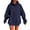 Navy, variant on Oversized Sweatshirt For Women Solid Color Loose Drop Shoulder Hoodie With And Stylish Winter Pullover Jumper Tops