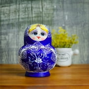 Matryoshka Russian Nesting Dolls Set of 10 Hand Painted Wood Figurines Decors Wooden Craft for Display Dolls