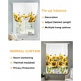 thumbnail image 3 of Sunflower Bee Tie Up Curtains for Window, Thermal Insulted Balloon Shade Adjustable Rod Pocket Curtains Valance Panels for Kitchen Bathroom Cafe 52 x 63 Watercolor Yellow White Summer Spring, 3 of 6