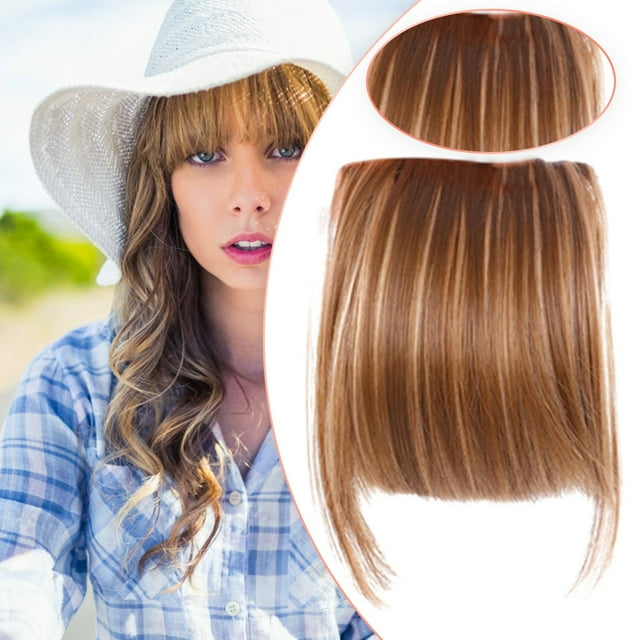 WIFKLSIIPG Perruque Frange pour Femmes Frange avant Tête à Clipser Extension de Cheveux Humains Perruque Frange à Air Favoris Frange Qi Épingle à Cheveux