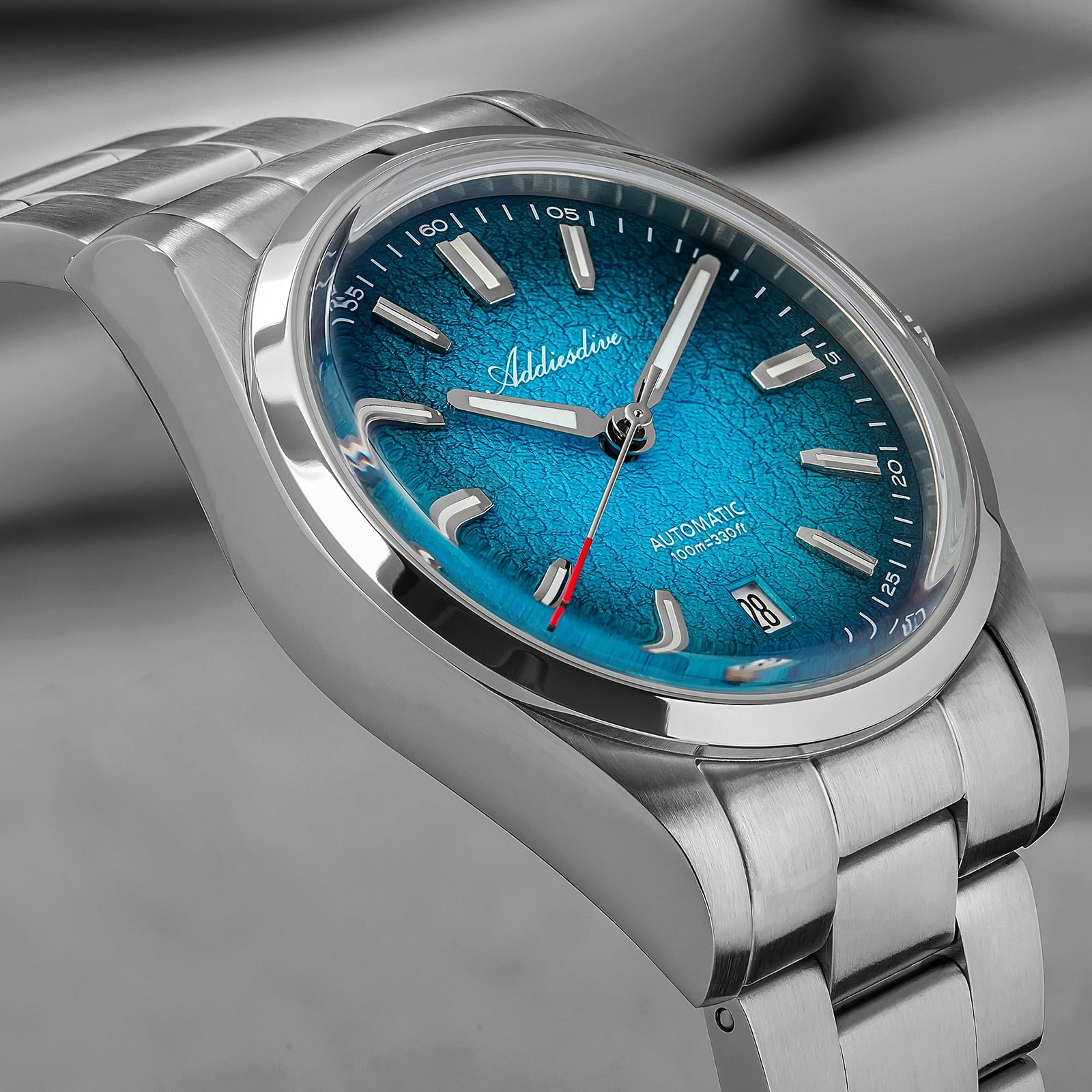 ADDIESDIVE Automatic Watches for Men Diver 100m, 316l Stainless Steel, Japanese Movement, BGW9 Luminous, Blue