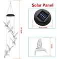 thumbnail image 3 of Solar Color Changing LED Hummingbird Wind Chimes Garden Yard Hanging Decor Light, 3 of 12