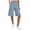 #112-Blue, variant on Cutuoiiu Trendy Womens Mid Length Shorts Solid Color Drawstring Closure with Side Slits and Pockets for Casual Outings Gift