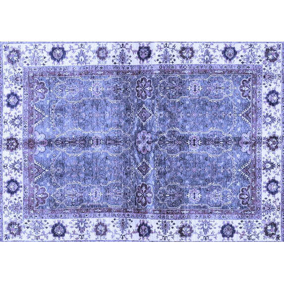 Ahgly Company Indoor Rectangle Oriental Blue Traditional Area Rugs, 2' x 4'