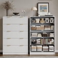 thumbnail image 6 of Fluted Dresser for Bedroom, 5 Drawers Dresser, 47" Tall Modern Chest of Drawers with Metal Handle, White Dressers for Bedroom, 6 of 14