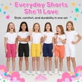 thumbnail image 4 of MISS POPULAR Girls 6-Pack Stretch Bermuda Shorts Sizes 4-16, Cotton, Spandex, Elastic Waistband, Decorative Tie, Pockets, 4 of 8