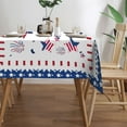 thumbnail image 5 of 4th of July Tablecloth Round 60 X 84 Inch Patriotic American Flag Firework Tablecloth Washable Table Cover Reusable Memorial Day Tablecloth for Home Party Picnic, 5 of 6