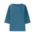 thumbnail image 3 of CUSTG Casual Blouses For Women Simple Stylish Women Shirts For Everyday Wear Trendy 3/4 Sleeve Blouses For Summer Versatile Solid Color Tops Holiday Dailywear, 3 of 3