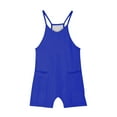 thumbnail image 6 of Gamivast My Order History Online Girls Sleeveless Romper Kids Summer Casual Spaghetti Strap Short Overalls Crew Neck One Piece Jumpsuit with Pockets Blue Previous History, 6 of 8