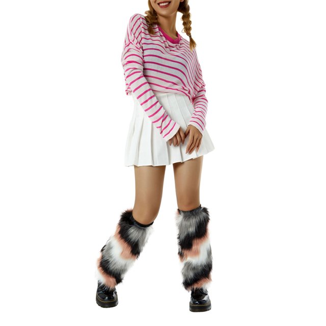 Faithtur Women's Anti-Slip Leg Warmers, Solid Color/Multi-Color Thicken Socks, Windproof Legs Protector