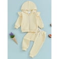 thumbnail image 2 of Suealasg 2Pcs Kids Baby Girls Fall Winter Clothes Set 6M 1T 2T 3T 4T Toddler Girls Outfits Long Sleeve Zipped Hoodie Sweatshirts and Long Pants Sets, 2 of 7