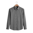 thumbnail image 5 of Deago Men's Dress Shirts Solid Long Sleeve Stretch Wrinkle-Free Wedding Formal Shirt Business Casual Button Down Shirts (Gray, S), 5 of 8