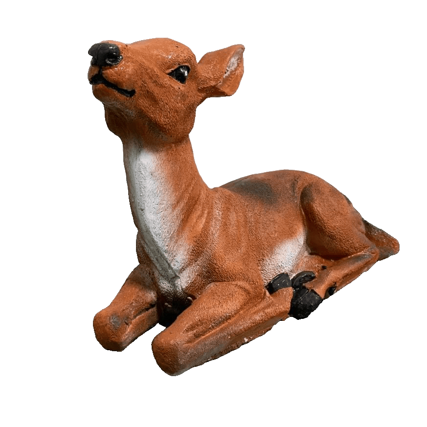 14" Solid Concrete Deer Statue, Weather proof Deer outdoor statues, life-size Garden Statues, Outdoor lawn Decor