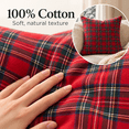 thumbnail image 3 of Christmas Tartan Plaid Throw Pillow, Holiday Decor Cushion for Sofa, Couch, Bed, Living Room, Bedroom, Porch, Office and Festive Fall Winter Home Decoration​, Red, 3 of 7
