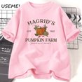 thumbnail image 5 of Camisetas Vintage de otoño para hombre y mujer, camisa con parche de calabaza Hagrid para Halloween, camisetas gráficas de algodón Unisex, 5 of 5