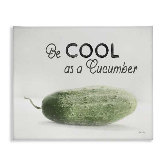 Stupell Industries Cool As A Cucumber Food & Beverage Painting Wrapped Canvas Art Print Wall Art, 20 x 16