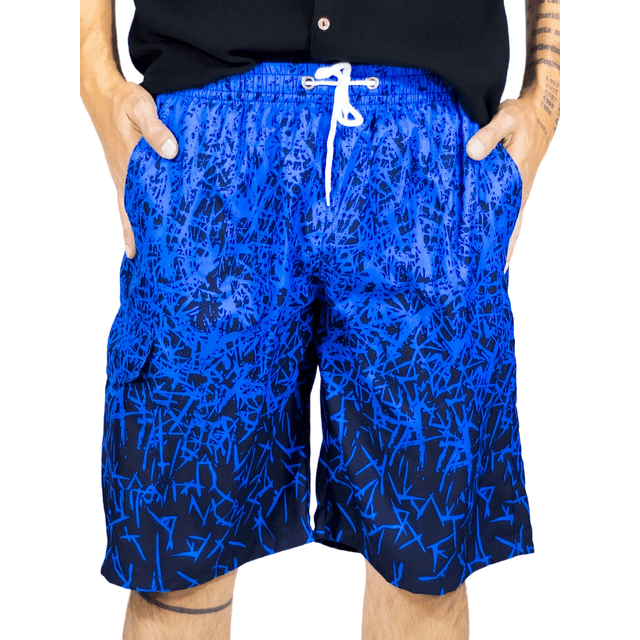 Short Playa y Alberca Hombre Estampado Traje Baño con Forro