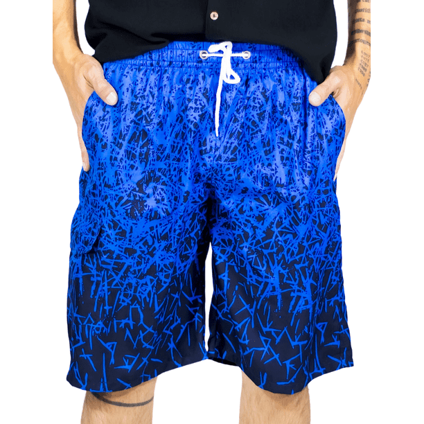 Short Playa y Alberca Hombre Estampado Traje Baño con Forro