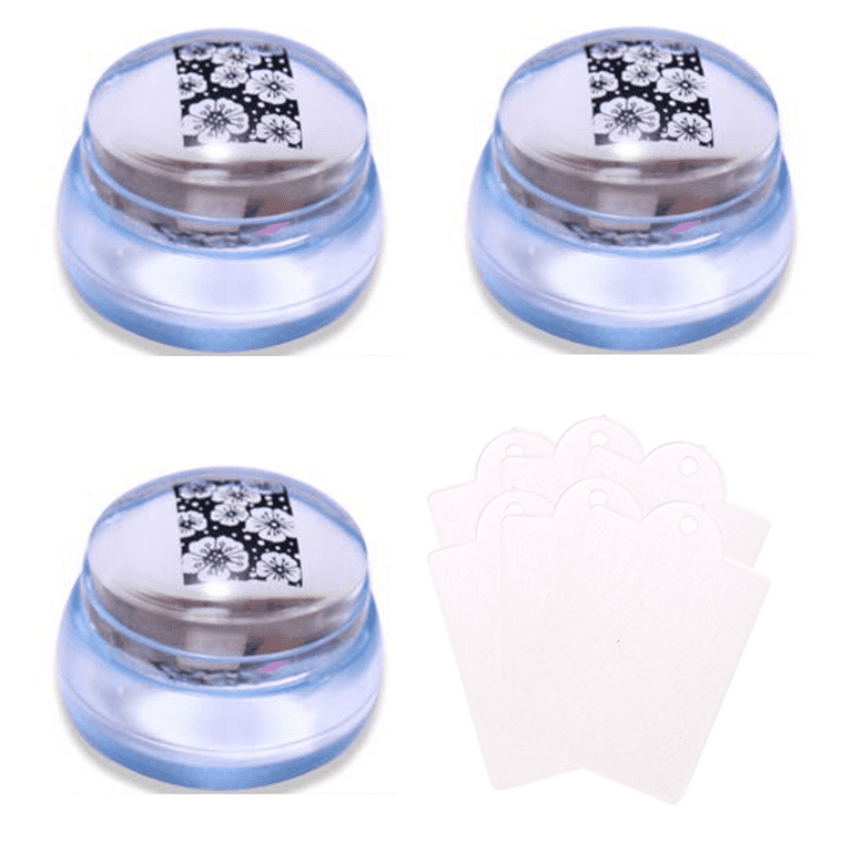 Transparent Soft Stamper and Squeegee Set Silicone Nail Printer Nail Art  Tool with Cover