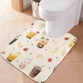 thumbnail image 5 of Toilet Rug Rectangle Bathroom Rugs Non-Slip Soft Plush Machine Washable Contour Bath Mat Milk Tea and Fruit 24x16, 5 of 9