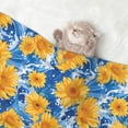 thumbnail image 2 of Yiaed Ocean Wave Sunflower Print Dog Blankets-Cat Blanket Washable for Couch Protection,Puppy Blanket, Soft Plush Reversible Throw Furniture Protector-Medium, 2 of 8